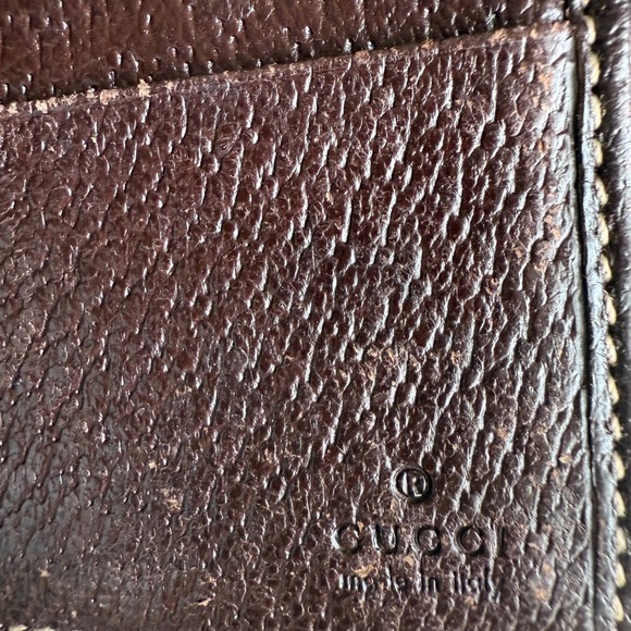Gucci Monogram Canvas Leather Bifold Wallet Brown Beige - Picture 5 of 7